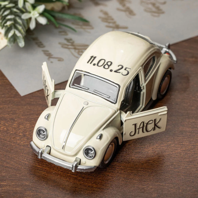 Personalized Name Mini Car Model, Mini Beetle Toy Car, Thank You Gift, Wedding Party Gift, Wedding Favors, Groomsmen Gifts, Gift for Page Boy