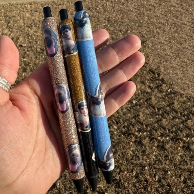 Personalized Glitter Pen with Photos, Funny Portrait Stocking Filler & Party Favor, School Supplies, Birthday/Funny Gag Gift for Friends/Coworkers