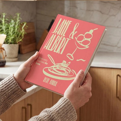 Anpassad namn handritad illustration familjereceptdagbok, inbunden matlagningsanteckningsbok, födelsedags-/årsdags-/bröllopspresent till nygifta/matlagningsälskare