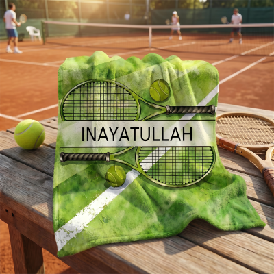 Personlig tennishandduk med namn, snabbtorkande och svettabsorberande sporthandduk, present till tennisspelare/tennisspelare/tennisklubb, för gym/bana