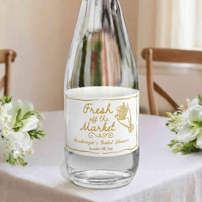 (Set of 20pcs)Custom Names & Date Vintage Bridal Shower Water Bottle Labels, Waterproof Wedding Stickers, Party Decors, Gifts for Couple/Newlyweds