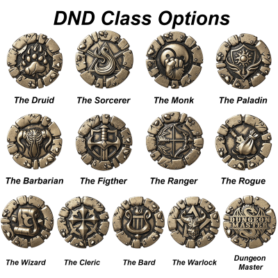 Personalized DND Class Antique Brass Stud Earrings (One Pair), DND Jewelry Gifts