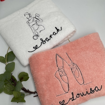 Personalized Embroidered Fitness Cotton Towel with Name, Quick-Dry Absorbent Sweat Sports Towel, Gym/Court Use Gift for Sport Fitness Lovers/Friends