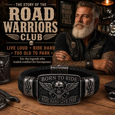 Born to Ride Road-Themed Men Braided Leather Bracelet, Wing Pattern Rider Wristband, Motorcycle Enthusiast, Gift for Dad/Husband/Grandpa