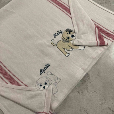 Customizable Puppy Hand Towel (Can Custom Print Your Dogs Name on It)