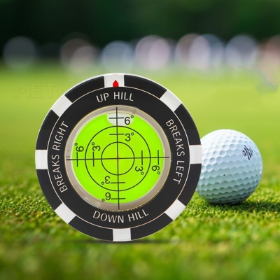High Precision Golf Putting Green Level Tool, Clear Bubble Slope Reading Ball Marker, Putt Break Reader, Gift for Golfers/Friends
