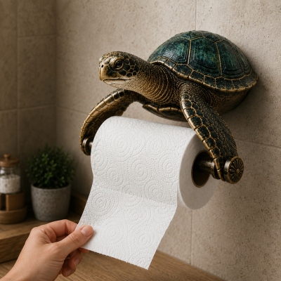 Ocean Guardian Toilet Paper Holder with Turtle/Shark/Octopus Design, Resin Wall Mount Bathroom Decor, Housewarming/Father's Day Gift for Ocean Lover