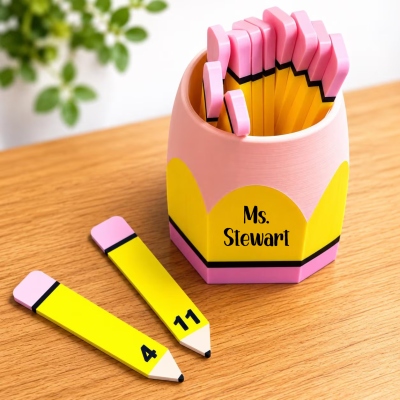 Custom Teacher Name Random Student Picker Sticks, 3D Printed Pencil Picks, Fun Classroom Aid Tool For Teachers
