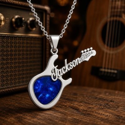 Personalized Guitar‑Pick Necklace with Name, Interchangeable Pick‑Holder Design, Wearable Music‑Inspired Jewelry, Gift for Music Enthusiasts