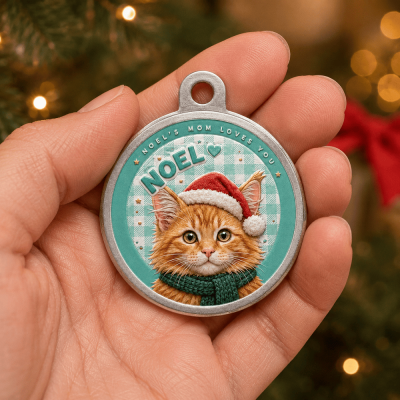 Personalized 3D Embossed Pet Identification Tags with Photo and Name, NFC Pet Collar Charm, Pet Supplies, Birthday Gift for Pet Parents/Owners