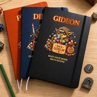 Personalized DND Player Journal, Custom Name RPG Campaign Notebook, Fantasy DND 5e Character Log, Tabletop Gamer Gift for DM and Dice Goblin