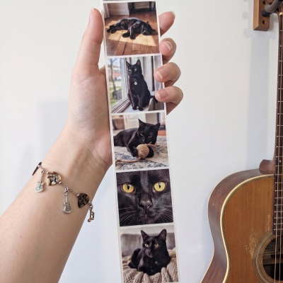Personalized 1-24 Photos Guitar Strap, Durable Canvas with Adjustable Buckle, Guitar Accessory, Birthday/Memorial Gift for Guitar Lovers/Friends