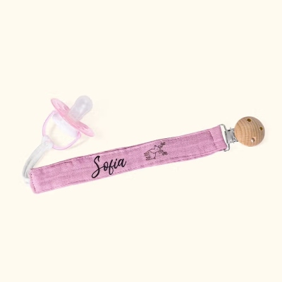 Personalized Cute Animal Pacifier Strap Clip with Name Birthday Baby Shower Gift for Baby Newborn