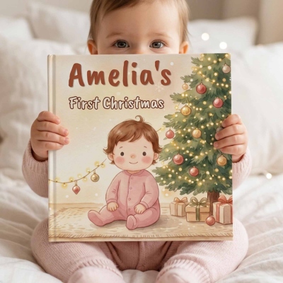 Personalized Baby's First Christmas Book, Custom Name Storybook for Boy or Girl, Cozy Holiday Keepsake, Newborn Christmas Gift, Kids Book