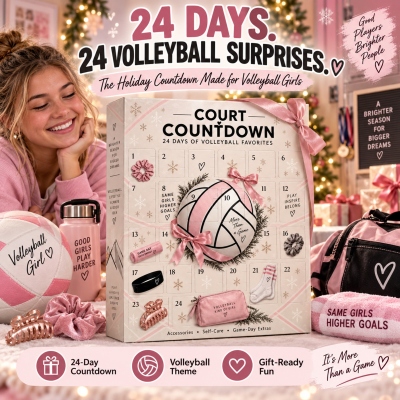 2026 Volleyball-Themed 24 Days Christmas Advent Calendar, Volleyball Accessories & Self Care Surprises, Holiday Gift for Teen Girls/Volleyball Lovers