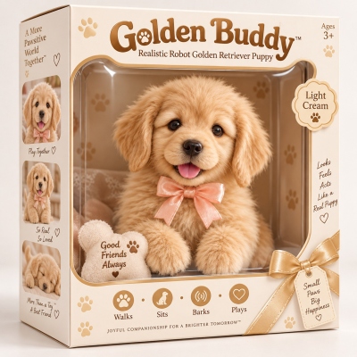 Realistic Robot Golden Retriever Companion Toy, Soft Puppy Soothing Plush, Heartwarming Birthday Gift for Kids/Dog Lovers