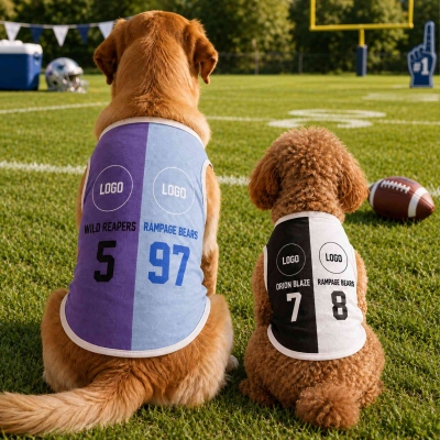 Personalized Team Logo Photo Soft 100% Cotton Dog Vest with Name and Number, Game Day/Pet Party/Birthday Gift for Pet Owners/Pet Lovers