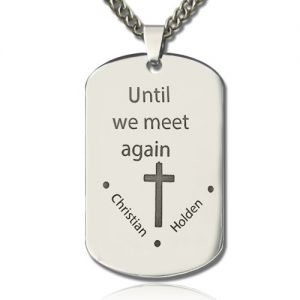 Titanium Steel Remembrance Dog Tag Name Necklace
