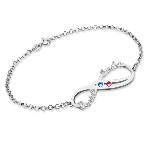 Sterling Silver Anniversary Bracelet Cut Out Name