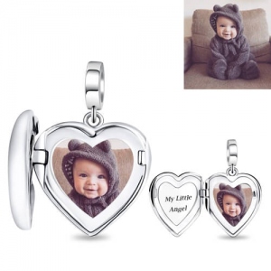 Engraved  Sterling Silver Photo Locket
