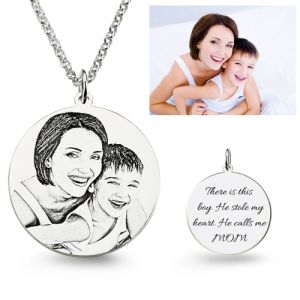 Personalized Photo Engraved Necklace Stainless Steel
