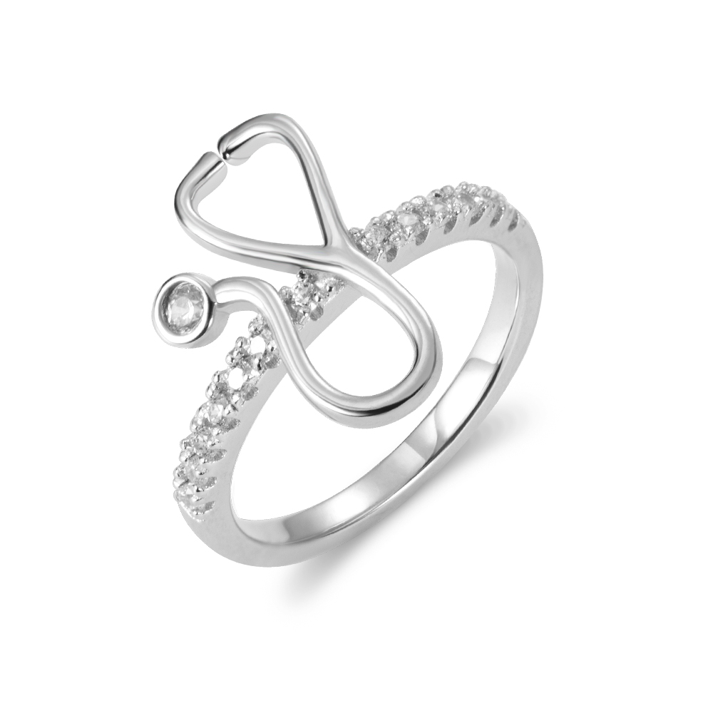 Anel de estetoscópio de birthstone personalizado