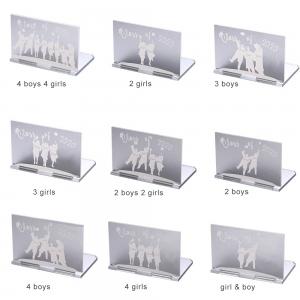 Personalized Silhouettes of Girls & Boys Candle Holder with Flameless Candle Graduation Gift