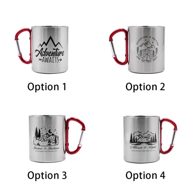 Personalized Camping Mug with Carabiner