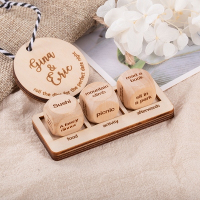 Personalized Wooden Date Night Dice