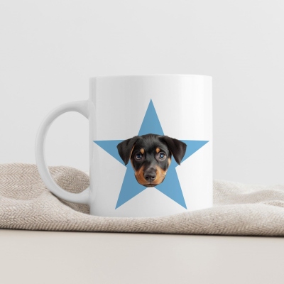 Gepersonaliseerde grappige mok met sterrengezicht en naam, 325 ml/445 ml tweekleurige keramische koffie- en theekop, voor dagelijks gebruik, verjaardagscadeau/grappig cadeau voor vriend/familie/collega
