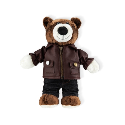 Motorcycle Bears Toys Doll, Mini Motorcycle Bear with Helmet Toys, Racer Bears with Custom Name, Rider Biker Outfit Bear Gift for Friends