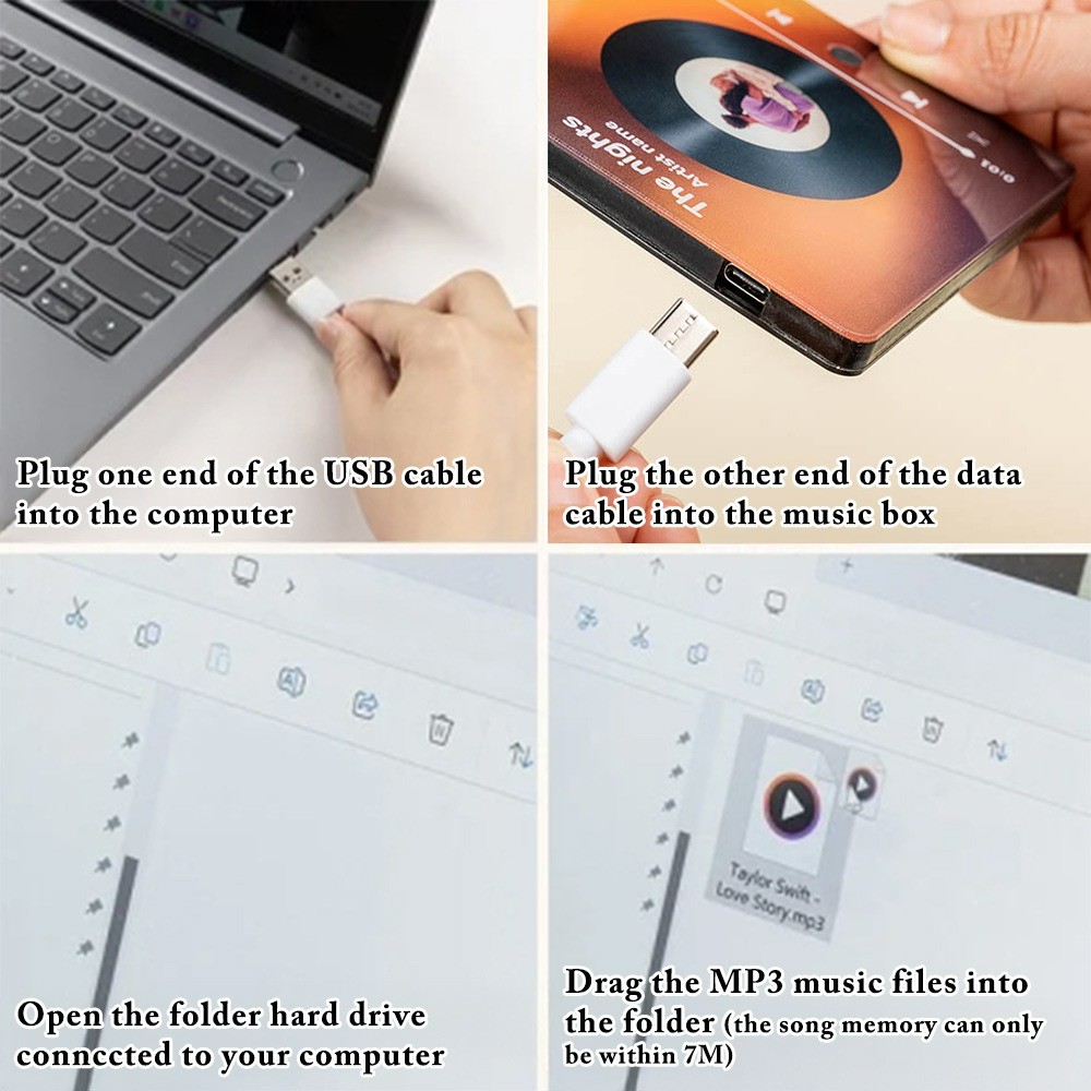 Personalized Photo & Name Music Player Refrigerator Magnet, Playable Music Album Fridge Magnet, Birthday Gift for Family/Music Lover