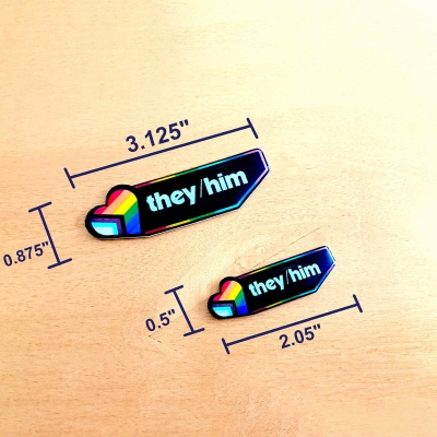 Personliga pronomen namnbricka, Pride identitet och orientering hjärtformad nål/kylskåpsmagnet, HBTQ-tillbehör, Pride månadens present till vänner/familj