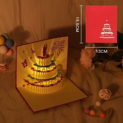 Birthday Cake Card with Lights