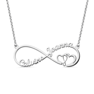 Infinity Heart In Heart Necklace Sterling Silver