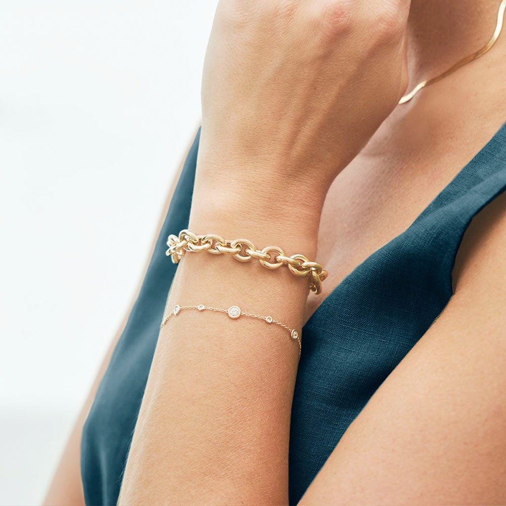 Ändlöst diamantarmband med justerbart hummerlås