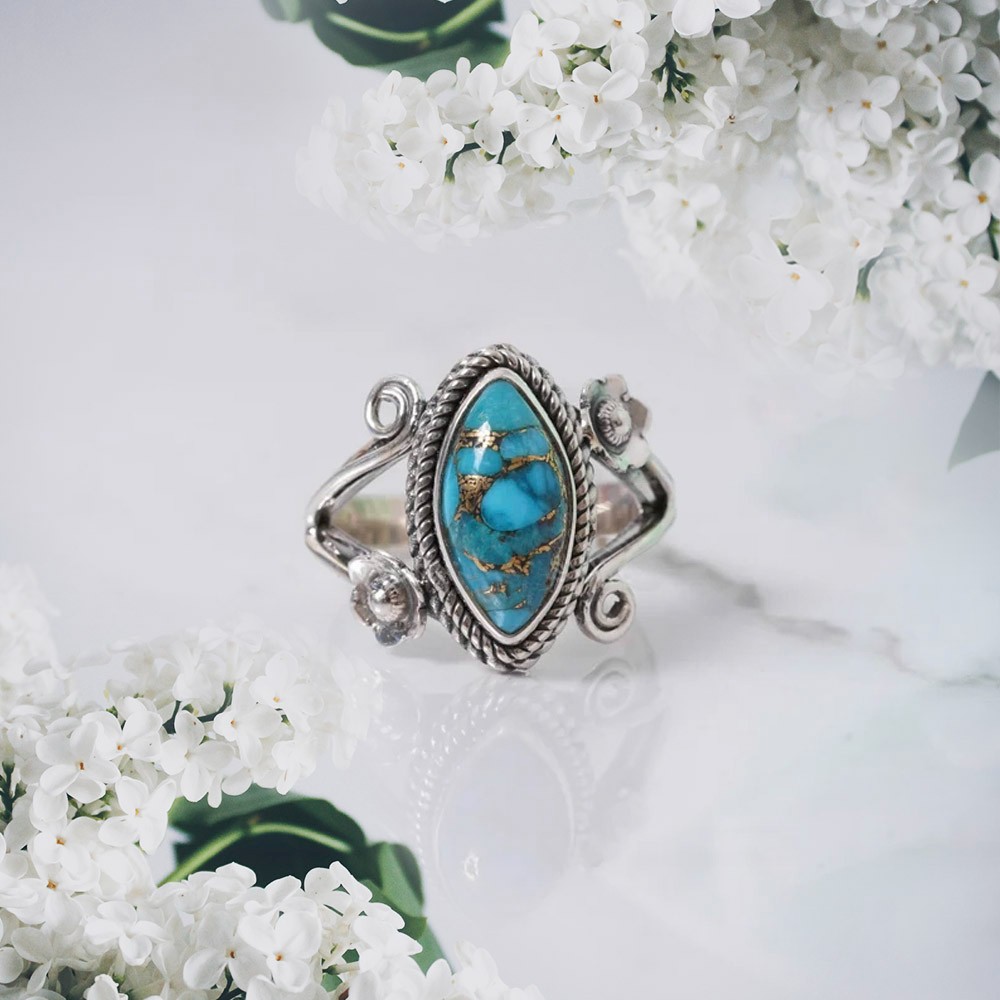 copper turquoise ring