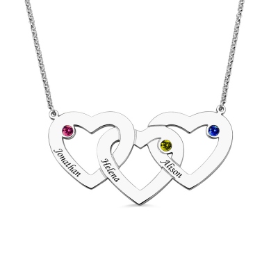 Sterling Silver intertwined 3 Named Necklace