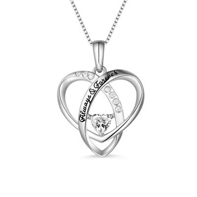 Personalized "Always & Forever" Heart Necklace