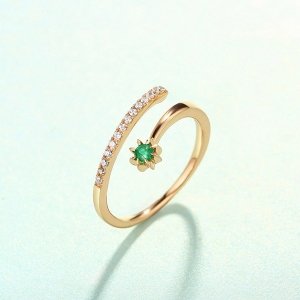 Adjustable Two Piece Gemstone Rings in Silver