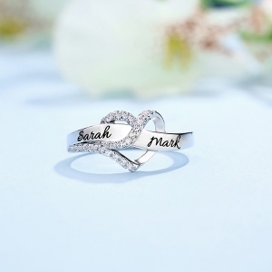 Customized Heart CZ Ring 2