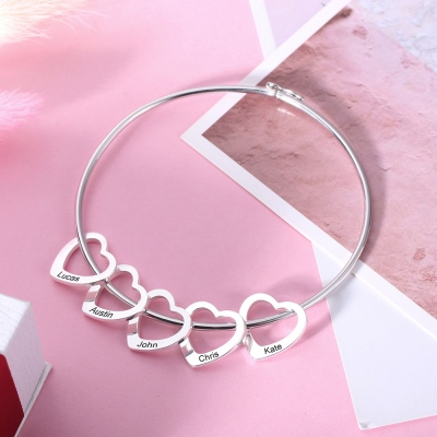 engraved heart bracelet