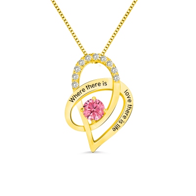 Gepersonaliseerde hart ketting met geboortesteen