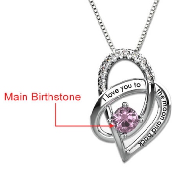 I Love You To The Moon and Back Necklace in Silver
