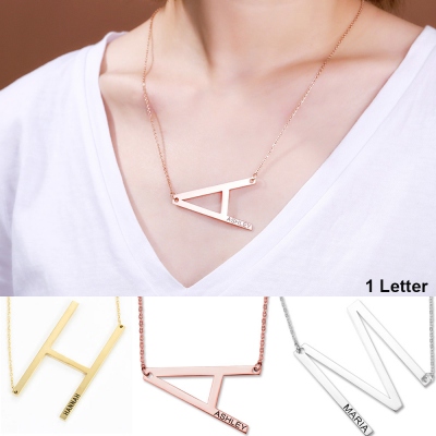Personalized Sideways Initial Necklace