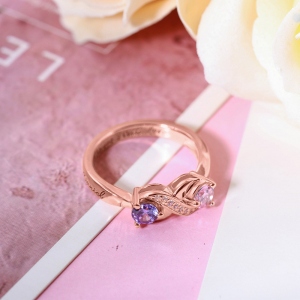 Personalized Infinity Ring with Birthstone Sterling Silver