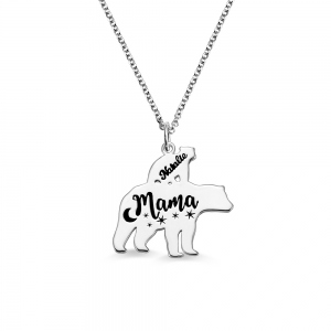 Personalized Mama Bear Necklace for Mom