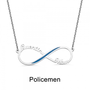 Personalized Inifinity Name Necklace Gift for Hero's Mom/Wife