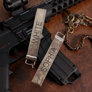 Personalized Camo Embroidered Fabric Keychain