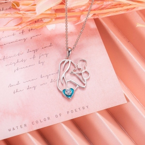 Personalized Love Epoxy Birthstone Necklace